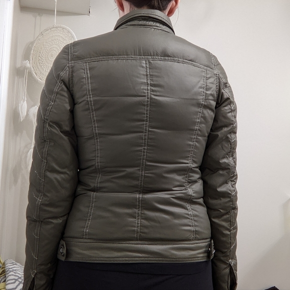 Guess Jacket Army Green Leopard Print Inner Lining Women's X Small - Picture 13 of 14